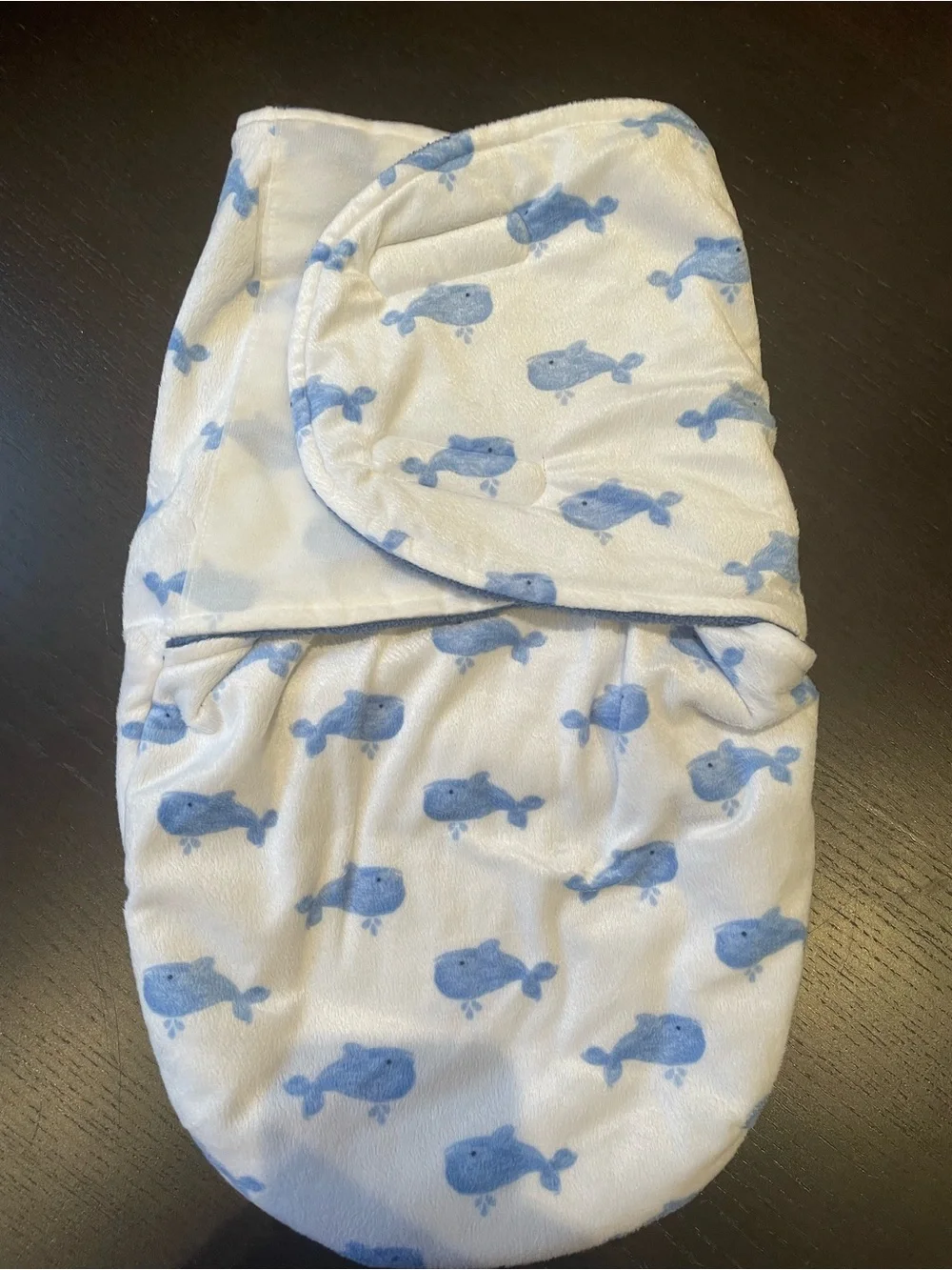 Blue Whale-Print Diaper Cover Swaddle